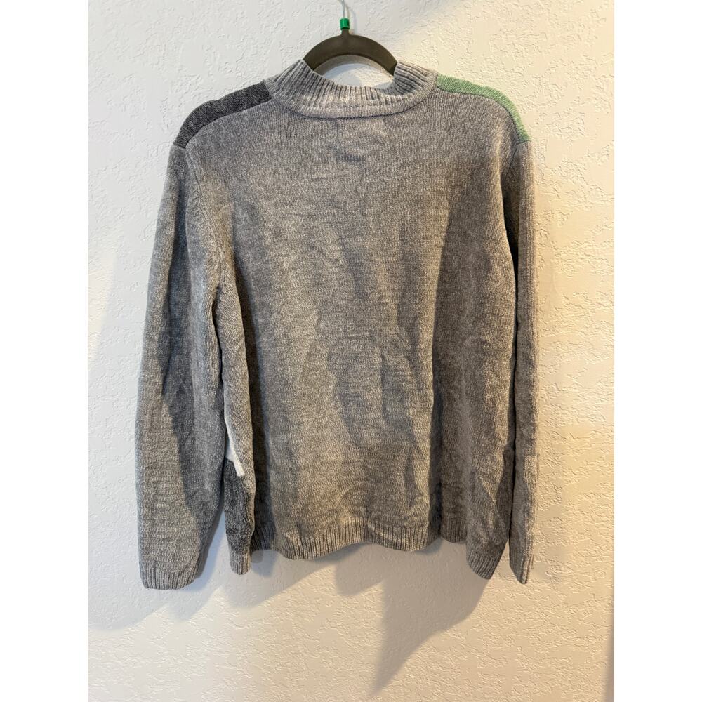 Alfred Dunner Patchwork Knit Sweater Green Gray Size XL - Picture 3 of 8